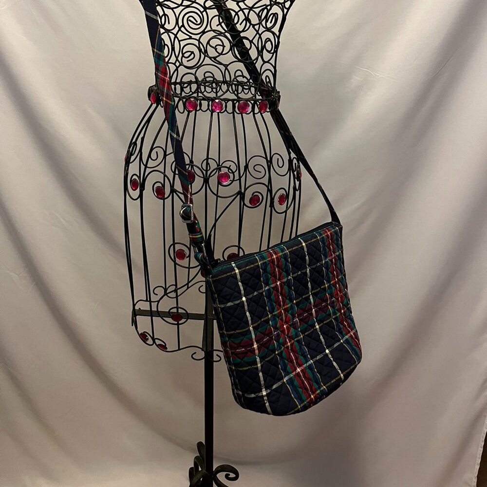 Vera Bradley Tartan Plaid Bucket Crossbody / Shoulder Bag - Picture 2 of 15